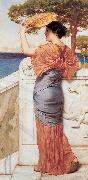 John William Godward On the Balcony painting